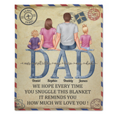 Papa - Cette couverture rappelle combien nous t'aimons - Couverture personnalisée - Anniversaire, cadeau de fête des pères pour papa, père, grand-père, mari